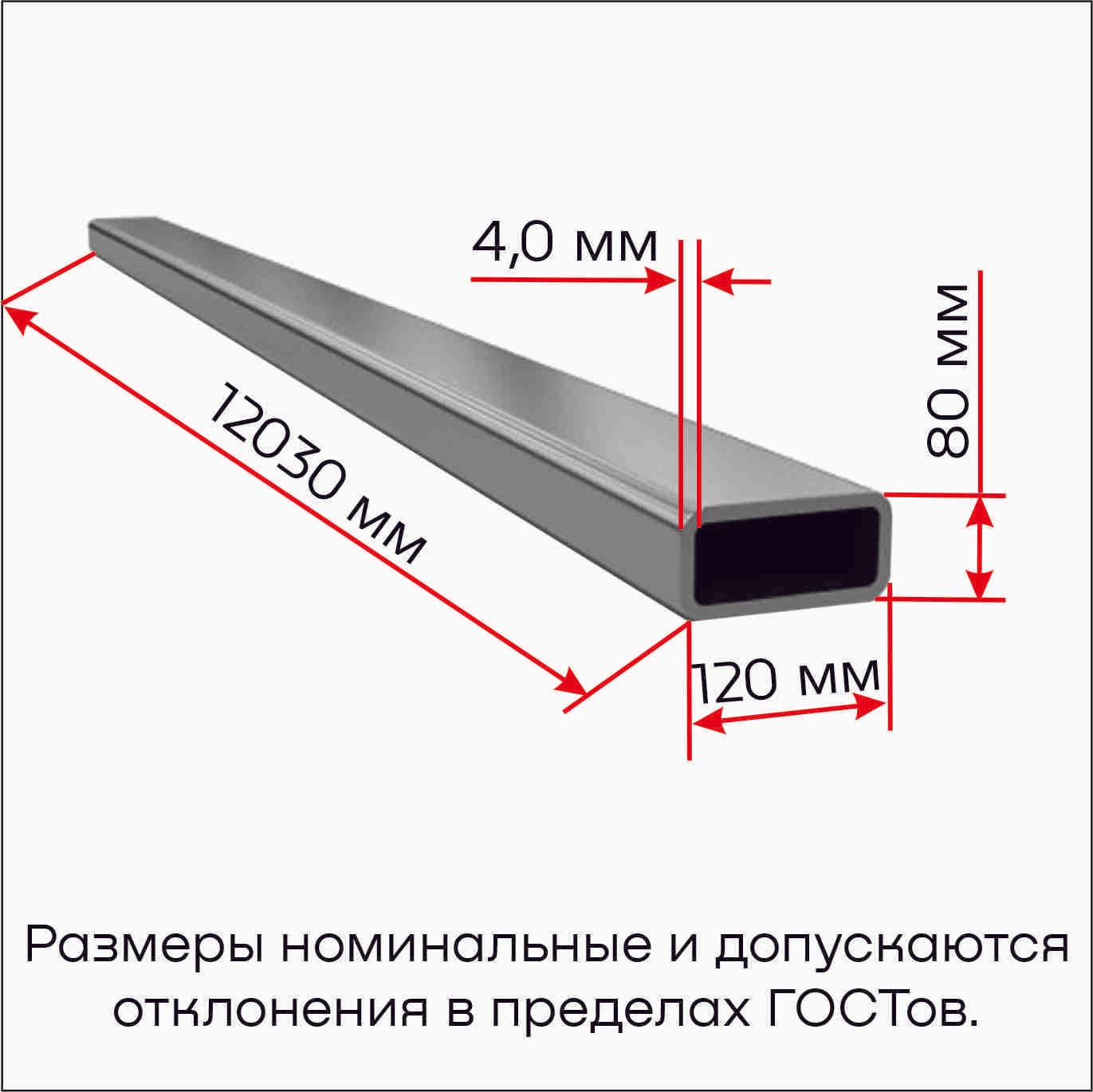 Труба профильная 120х80х4,0  12,03м  