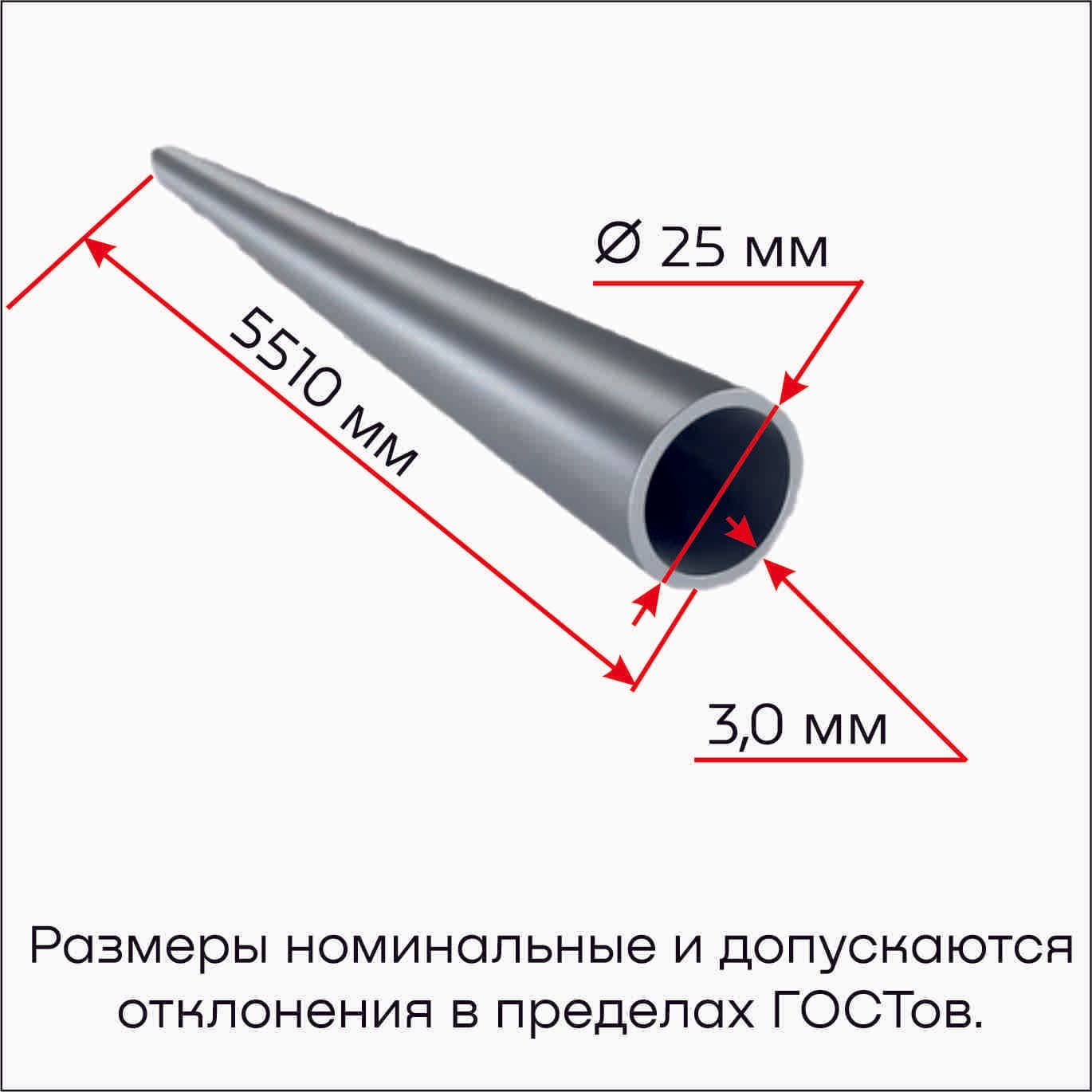 Труба нержавеющая бесшовная  25х3,0 5,51 м, AISI321